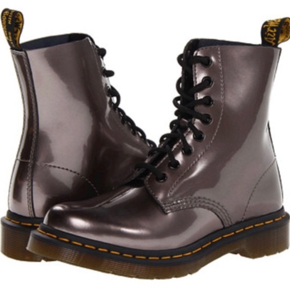 Dr. Martens Shoes - Dr. Martens Pascal 8-Eye Boot in Pewter Size 8